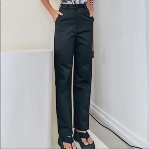 VRG GRL / Verge Girl Back on Top black tailored high waisted trousers pants NWOT
